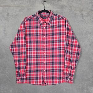 UNTUCKIT Red Blue black Plaid Button Up Long‎ Sleeve Shirt Santa Barbara mens XL